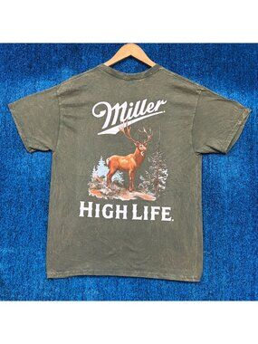 Miller High Life Big Buck Hunting Outdoors Beer Promo Tee L